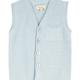 Boy - Ethan 100% Cotton V-Neck Sleeveless Cardigan with Pocket