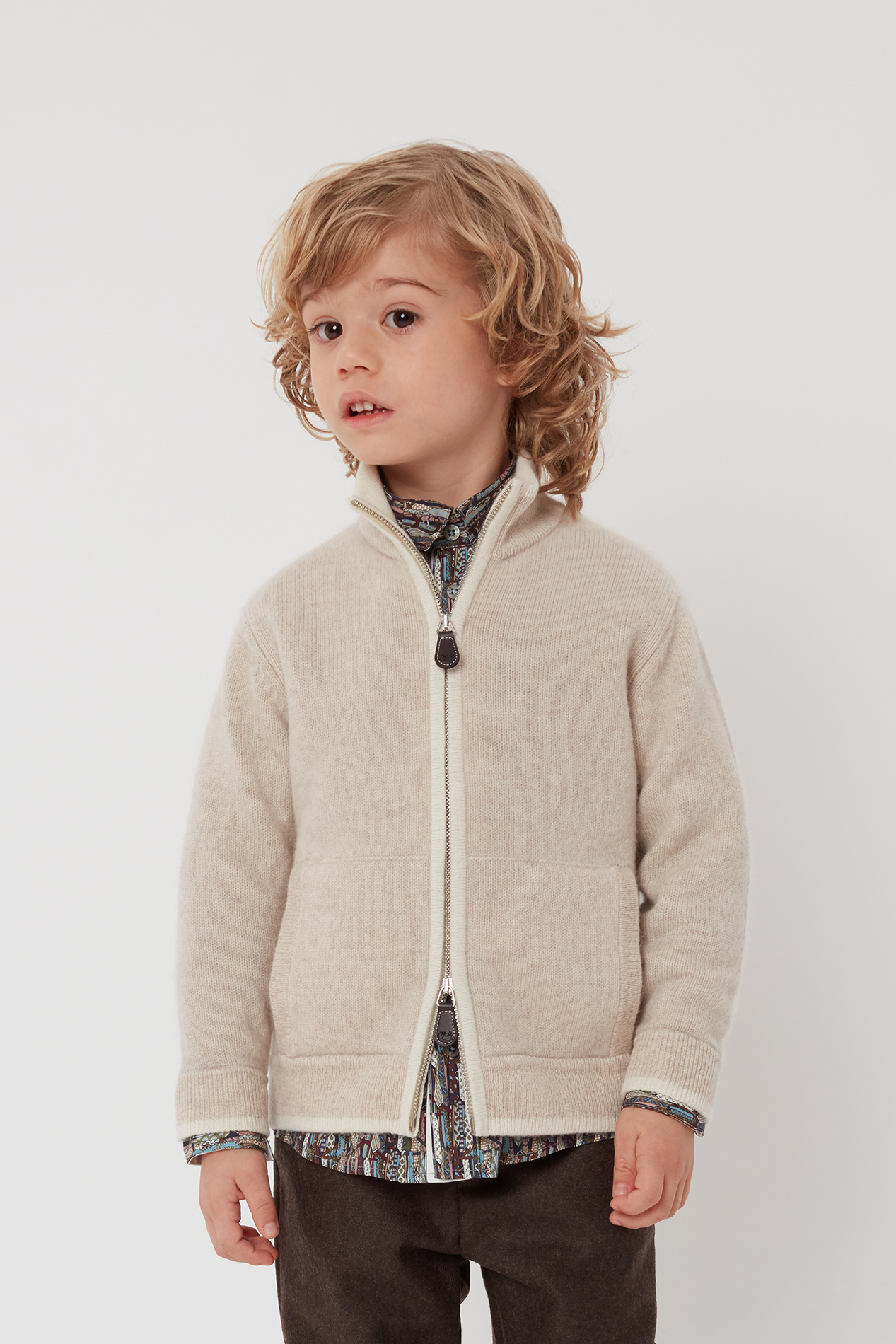 Boy - Jorge 100% Cashmere High Neck Cardigan