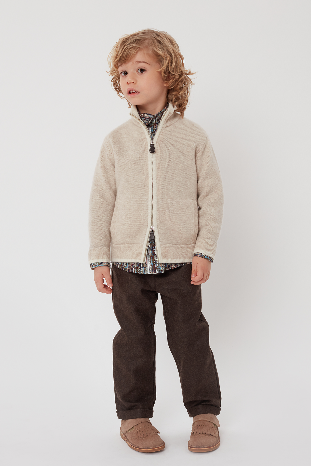 Boy - Jorge 100% Cashmere High Neck Cardigan