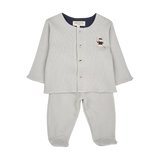 Baby Boy - Wilson Cardigan and Leggings Set in 100% Pima Cotton with Teddy Emblem