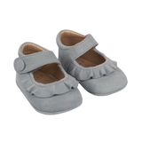Demi Baby Girl – 100% Suede Crawling Shoes with Frill Detail & Velcro Strap