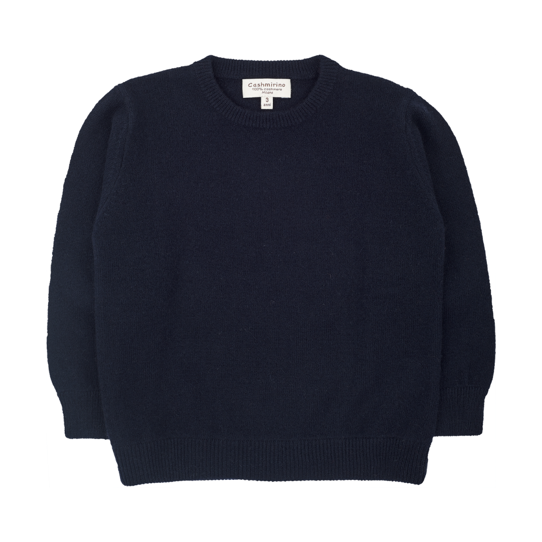 Boy - Cashmere Round Neck Jumper with Elbow Patches