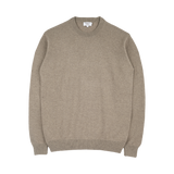 Men - Cashmere Round Neck Jumper with Elbow Patches