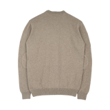 Men - Cashmere Round Neck Jumper with Elbow Patches