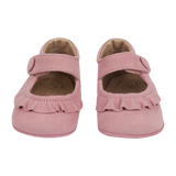 Demi Baby Girl – 100% Suede Crawling Shoes with Frill Detail & Velcro Strap