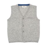 Boy - Benjamin 100% Sleeveless Cashmere Cardigan with Pocket