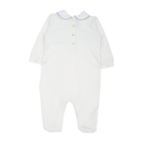 Baby Unisex - Cotton Smocked Babygro With Peter Pan Collar