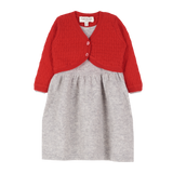 Baby Girl - 100% Cashmere Midi Dress with Cropped Cardigan Detail