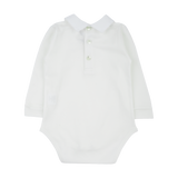 Baby Boy - Walter Long Sleeve Pima Cotton Bodysuit with Stitch Detail Collar