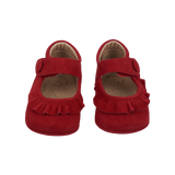 Demi Baby Girl – 100% Suede Crawling Shoes with Frill Detail & Velcro Strap