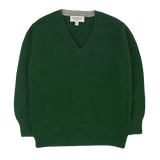Teen Boy - Vittorio 100% Cashmere V-Neck Jumper With Elbow Patches