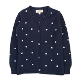 Girl - Cashmere Long Cardigan with Contrasted Dots