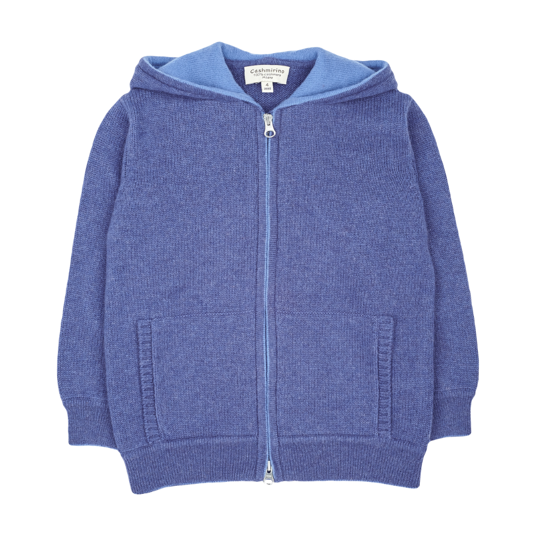 Boy - Manu 100% Cashmere Cardigan Hoodie with Elbow Patches