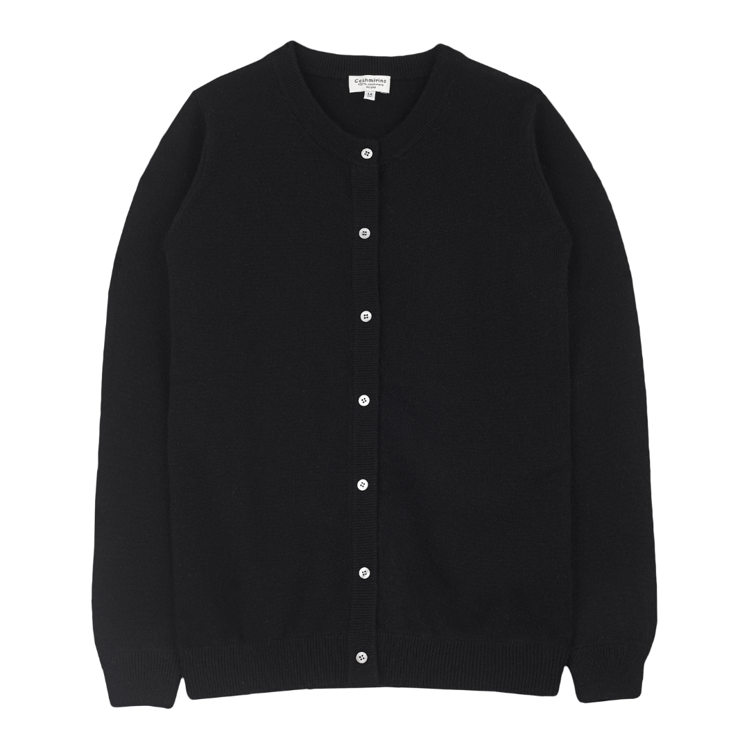 Teen Girl - Sofi 100% Cashmere Crew Neck Everyday Cardigan (14-16 Years)