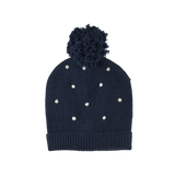 Girl - Cashmere Pom-Pom Hat with Polka Dot Detail