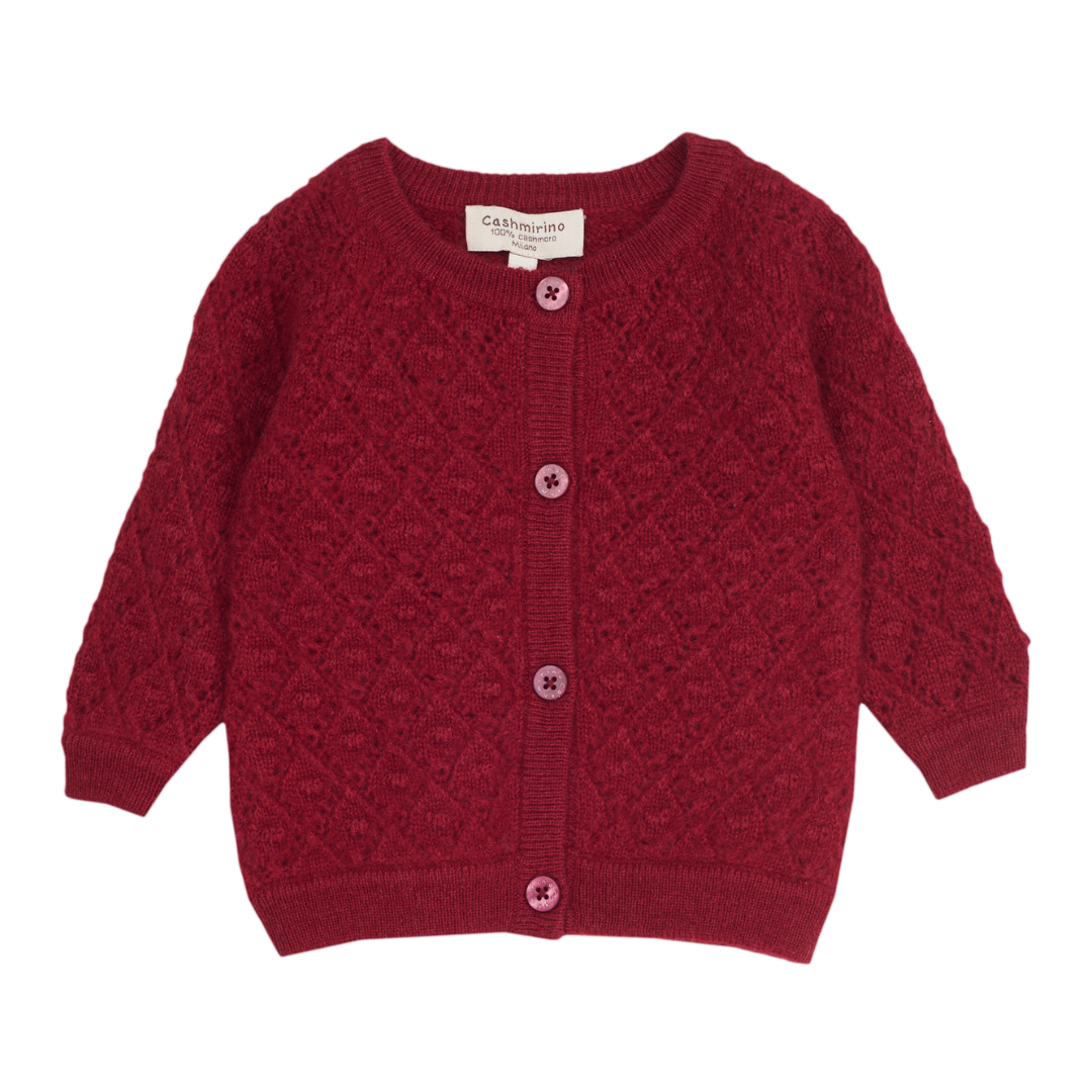 Baby Girl - Esme 100% Cashmere Cardigan with Diamond Pattern
