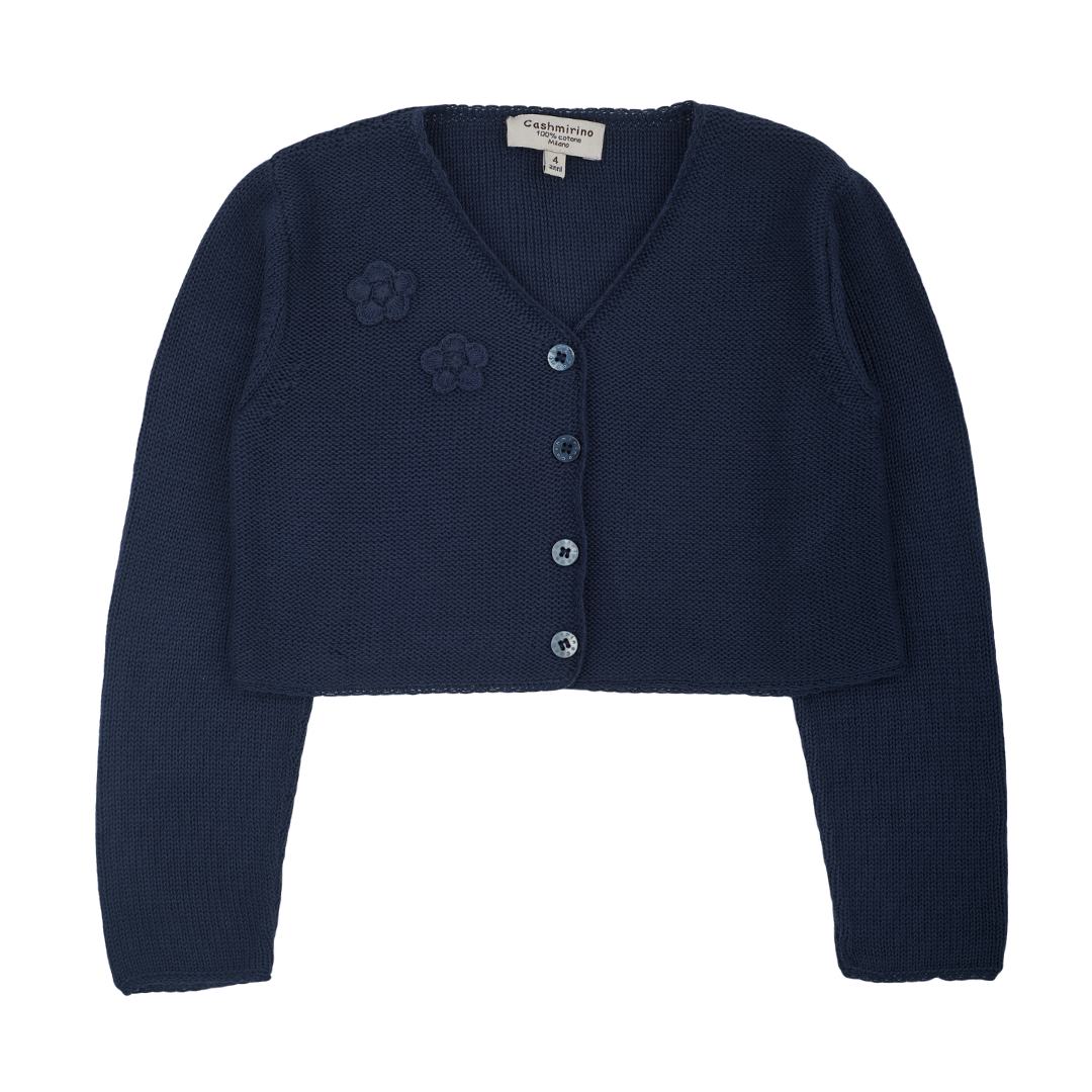 Girl - 100% Pima Cotton Shrug with Appliqué  Flower Detail