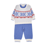 Baby Boy - Cashmere Round Neck Jumper with Intarsia Snowflake and Joggers Set
