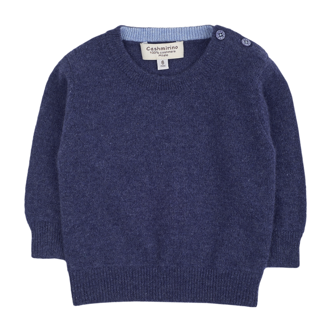 Baby Boy - Nico Jumper – 100% Lightweight Cashmere with Elbow Patches