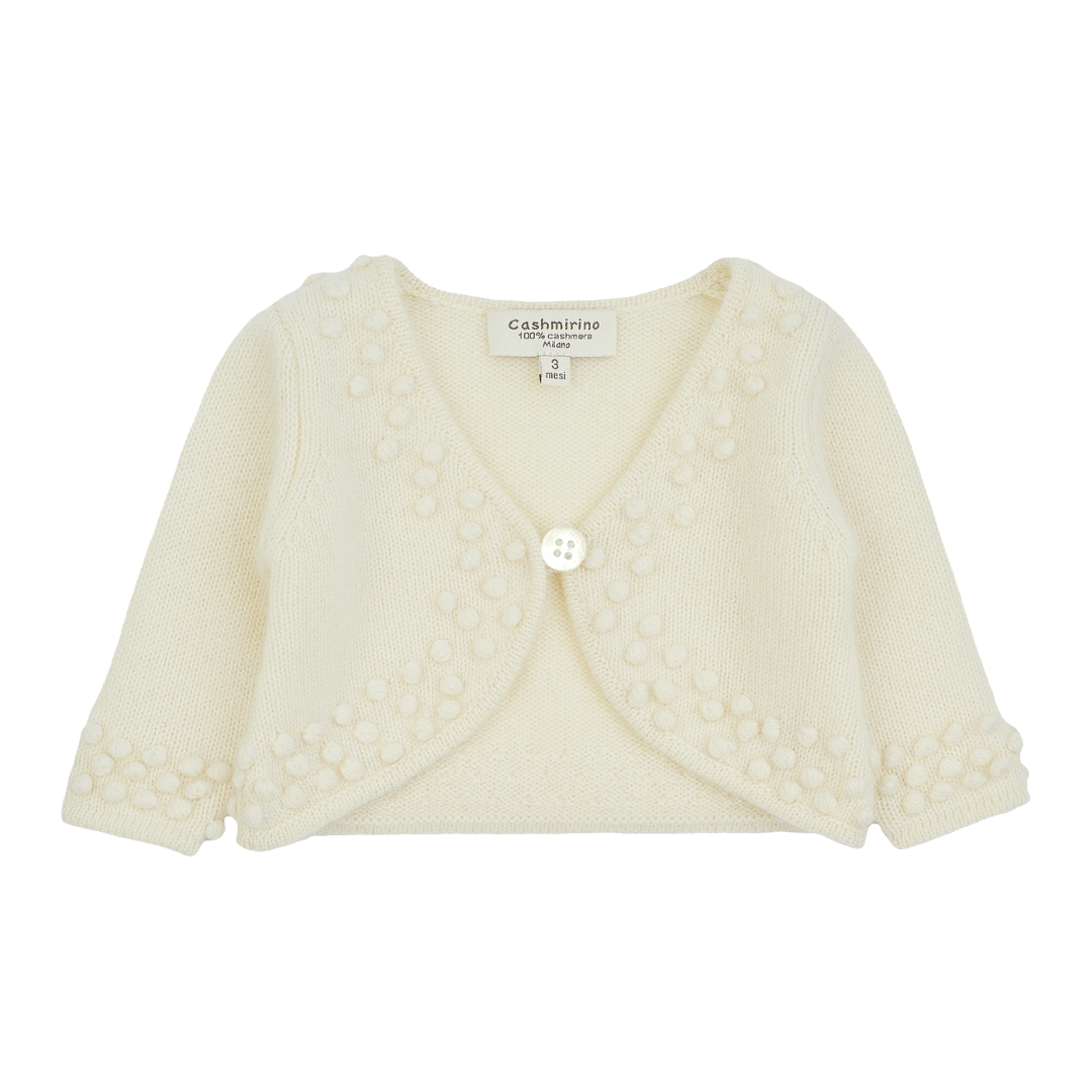 Girl - Cashmere Shrug with Bobble Embroidery