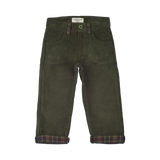 Baby Boy - Josh 100% Cotton Corduroy Trousers with Checked Turn Ups
