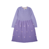 Girl - Maria 100% Cashmere Midi Dress with Intarsia Flowers