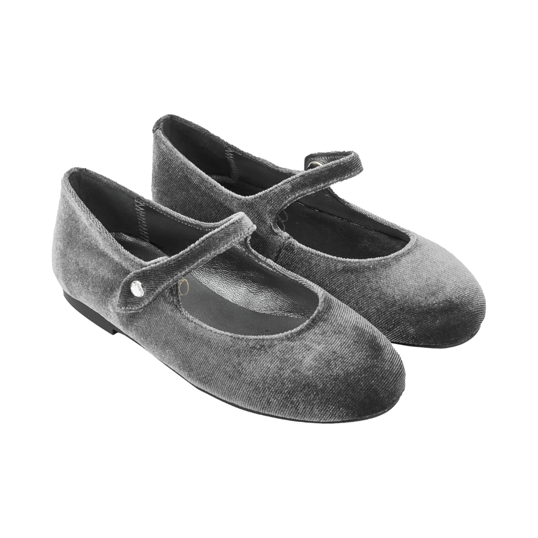 Ava Girl – Velvet Mary Janes with Buckled Strap