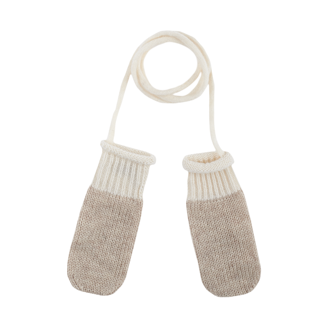 Baby Boy - 100% Cashmere Knitted Mittens with String