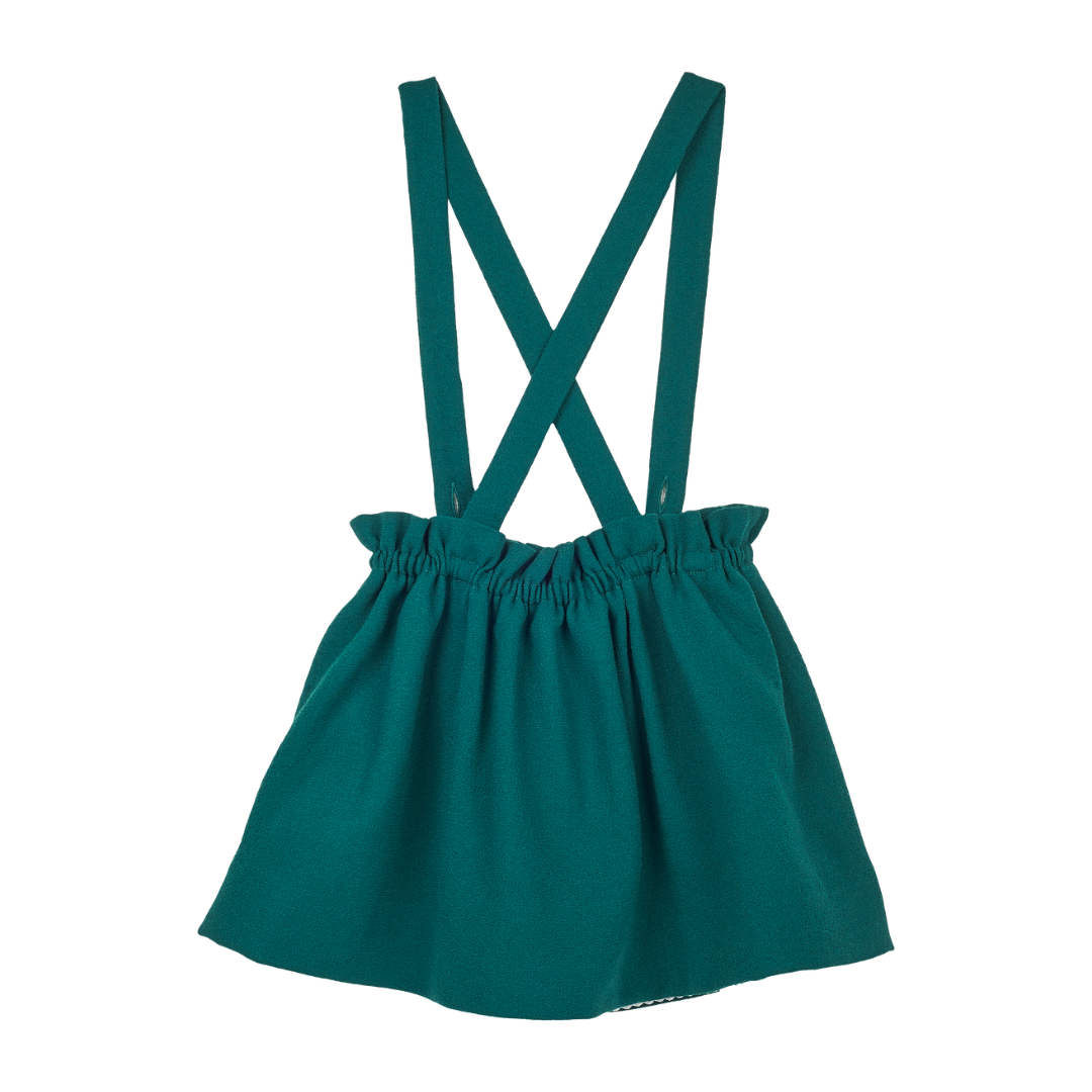 Girl - Sabrina 100% Wool Skirt with Braces