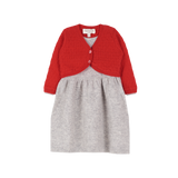 Girl - 100% Cashmere Knitted Dress with Attached Cardigan