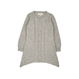 Girl - 100% Grey Cashmere Asymmetric Midi Dress with Dots