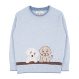 Unisex - Serafino Cashmere Jumper with Puppies Intarsia
