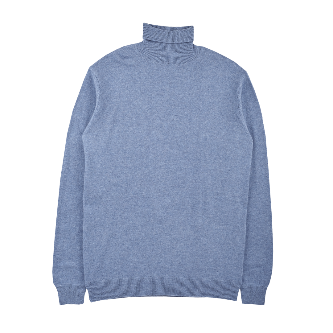 Men - Steve 100% Premium Cashmere Lightweight Roll Neck Jumper