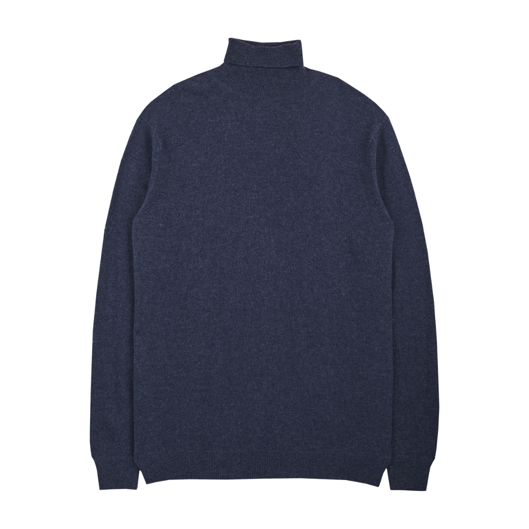 Men - Steve 100% Premium Cashmere Lightweight Roll Neck Jumper