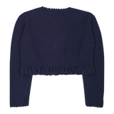 Girl - Zoey Cotton Round Neck Cardigan with Crochet Neck And Cuffs