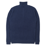 Men - 100% Premium Cashmere High Neck Cable Knit Jumper
