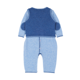 Baby Boy - Cashmere Sleeveless Cardigan and Romper with Contrasting Trim Set