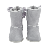 Girl - Nala Suede Boots with Faux Fur Lining and Ribbon Detail