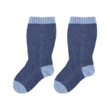Baby Boy - Reagan Socks in 100% Cashmere with Contrast Heel, Toe and Hem