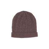 Unisex - Peyton Cable Knit Cashmere Hat with Ribbed Turn-Up
