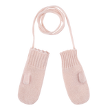 Baby Girl - Riley 100% Cashmere Knitted Mittens With Crochet Border And String