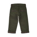 Baby Boy - Josh 100% Cotton Corduroy Trousers with Checked Turn Ups