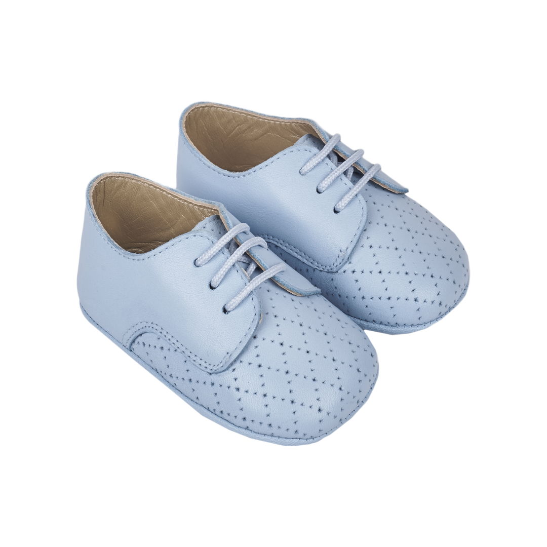 Baby Boy - Jayden 100% Leather Crawling Shoes With Diamond Cut Out Detail