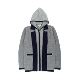 Boy - Cashmere Double Layered Coat Cardigan with Contrasting Hoodie and Lapels