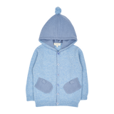 Boy - Paolo 100% Cashmere Cardigan Hoodie with Mitten Style Pockets