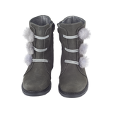 Girl - Suede Boots With Pom-Pom Detail