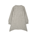 Girl - 100% Grey Cashmere Asymmetric Midi Dress with Dots