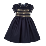 Girl - Marta Regal Hand Embroidered 100% Wool Smocked Dress