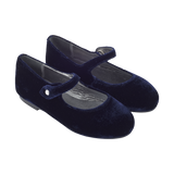 Ava Girl – Velvet Mary Janes with Buckled Strap