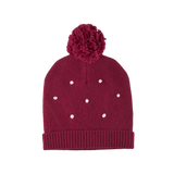 Girl - Cashmere Pom-Pom Hat with Polka Dot Detail